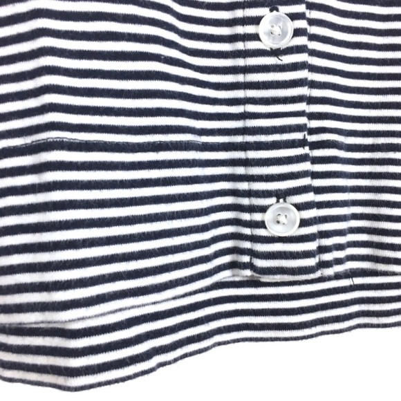 TALBOTS Cardigan Sweater Pima Cotton Stripe 3/4 Sleeves Minimalist Petite Medium - Picture 6 of 9